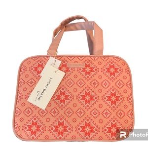 Lucky Brand Pink Star Pattern Cosmetic Bag